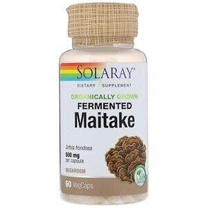 Фотография - Грибы Майтаке Fermented Maitake Solaray 500 мг 60 вегетарианских капсул
