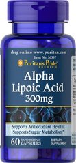 Альфа-ліпоєва кислота Alpha Lipoic Acid Puritan's Pride 300 мг 60 гелевих капсул