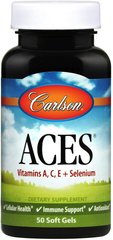 Антиоксидантний захист ACES + selenium Carlson Labs 50 капсул