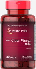 Фотография - Яблучний оцет Apple Cider Vinega Puritan's Pride 480 мг 200 таблеток
