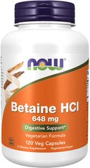 Фотография - Бетаїн гідрохлорид Betaine HCL Now Foods 648 мг 120 капсул