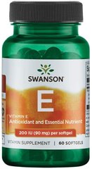 Фотография - Витамин Е Vitamin E Swanson 200 МЕ 90 мг 60 капсул