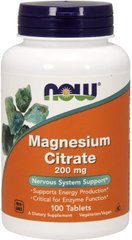 Цитрат магния Magnesium Citrate Now Foods 200 мг 100 таблеток
