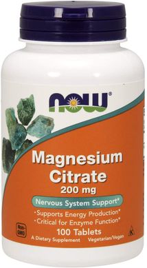 Цитрат магнію Magnesium Citrate Now Foods 200 мг 100 таблеток