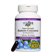 Концентрат чорниці Blueberry Concentrate Natural Factors 500 мг 90 капсул
