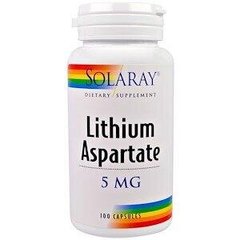 Фотография - Літій Lithium Aspartate Solaray 5 мг 100 капсул
