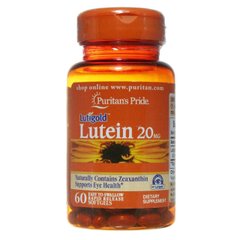 Фотография - Лютеїн для зору з зеаксантином Lutein with Zeaxanthin Puritan's Pride 20 мг 60 капсул