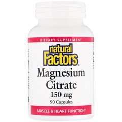 Магній цитрат Magnesium Citrate Natural Factors 150 мг 90 капсул