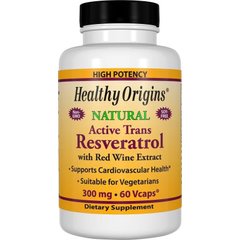 Ресвератрол Resveratrol Healthy Origins з екстрактом червоного вина 300 мг 60 капсул