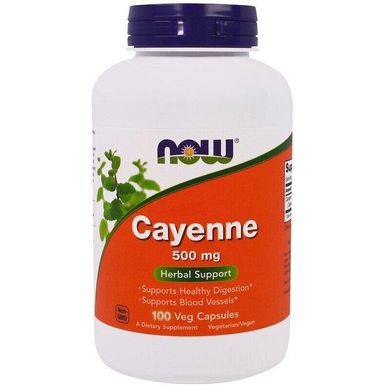 Кайенский перец Cayenne Now Foods 500 мг 100 капсул