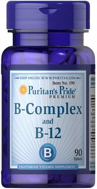 Витамины группы В Vitamin B-Complex and Vitamin B-12 Puritan's Pride 90 таблеток