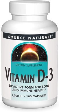 Фотография - Вітамін D3 Vitamin D-3 Source Naturals 2000 МО 100 капсул