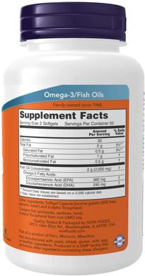 Фотография - Рыбий жир Omega 3 180 EPA/120 DHA Now Foods 500 капсул