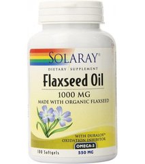 Лляна олія Flaxseed Oil Solaray 1000 мг 100 капсул