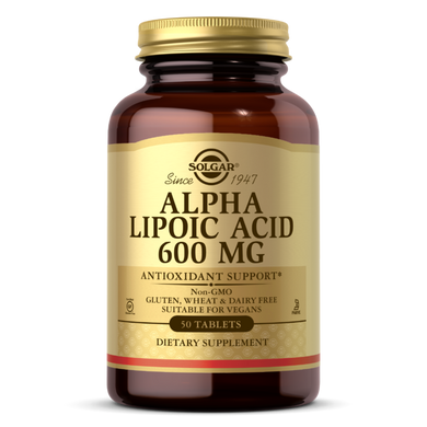 Альфа-липоевая кислота Alpha Lipoic Acid Solgar 600 мг 50 таблеток