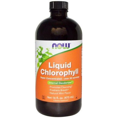 Фотография - Хлорофилл жидкий с мятным вкусом Liquid Chlorophyll Now Foods 473 мл