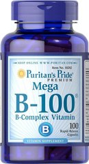 Витамины группы В комплекс Vitamin B-100 Puritan's Pride100 капсул