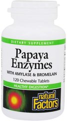 Фотография - Ферменти для травлення Papaya Enzym Natural Factors 120 таблеток