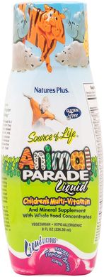 Фотография - Вітаміни для дітей Animal Parade Liquid Multi-Vitamin Nature's Plus ягоди 236.56 мл