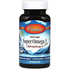 Фотография - Риб'ячий жир Super Omega·3 Gems Fish Oil Concentrate Carlson Labs 1000 мг 50 капсул