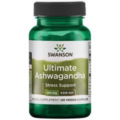 Ашвагандха Ultimate Ashwagandha Swanson 250 мг 60 капсул