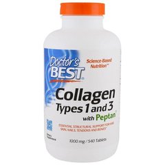 Колаген 1 и 3 типу Collagen Types 1 & 3 with Peptan Doctor's Best 1000 мг 540 таблеток