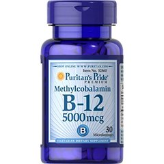 Вітамін В-12 Methylcobalamin Vitamin B-12 Puritan's Pride 5000 мкг 30 льодяників