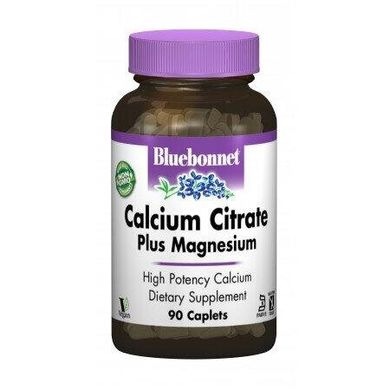 Цитрат кальцію + магній Calcium Citrate Plus Magnesium Bluebonnet Nutrition 90 каплет