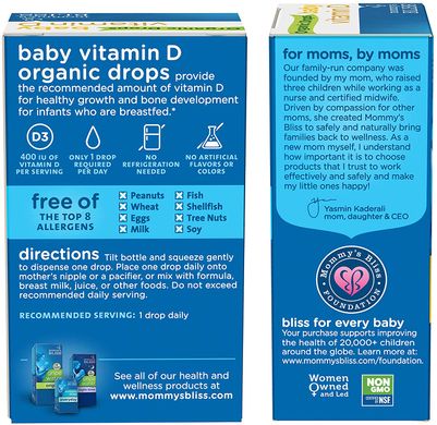 Фотография - Витамин D3 для новорожденных Organic Drops Vitamin D Mommy's Bliss 3.24 мл