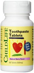 Детская зубная паста в таблетках Toothpaste Tablets ChildLife ягоды 60 таблеток