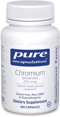 Хром пиколинат Chromium picolinate Pure Encapsulations 200 мкг 180 капсул