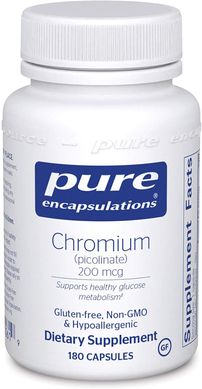 Хром пиколинат Chromium picolinate Pure Encapsulations 200 мкг 180 капсул