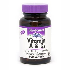 Фотография - Вітаміни А і D3 Vitamin A & D3 Bluebonnet Nutrition 100 капсул