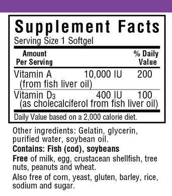 Фотография - Вітаміни А і D3 Vitamin A & D3 Bluebonnet Nutrition 100 капсул