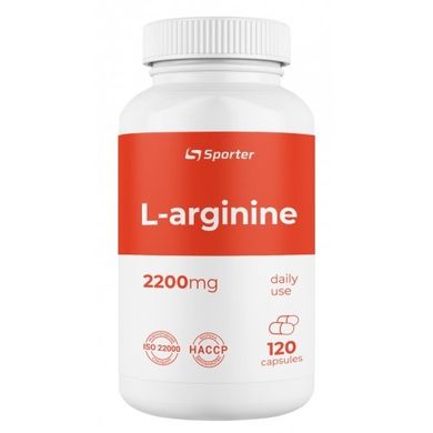 Аргинин L-Arginine Sporter 2200 мг 120 капсул