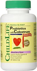 Пробіотики з молозивом Probiotics with Colostrum ChildLife ягоди 90 жувальних таблеток