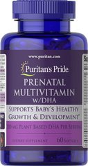 Витамины для беременных Prenatal Multivitamin with DHA Puritan's Pride 60 капсул