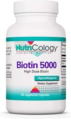 Вітамін В7 Біотин Biotin 5000 Nutricology 5000 мкг 60 капсул
