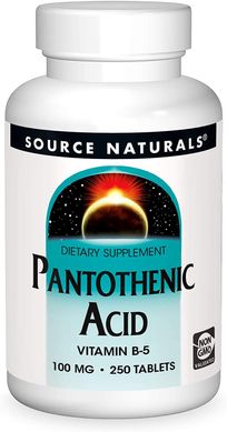 Витамин В5 Пантотеновая кислота Pantothenic Acid Source Naturals 100 мг 250 таблеток