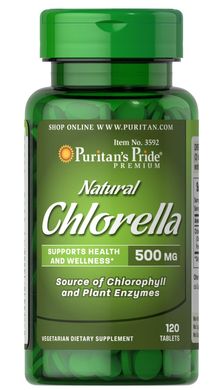Фотография - Хлорелла Natural Chlorella Puritan's Pride 500 мг 120 таблеток