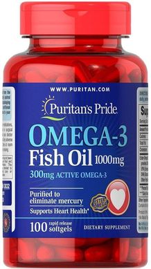 Фотография - Омега-3 рыбий жир Omega-3 Fish Oil Puritan's Pride 1000 мг 300 мг активного 250 капсул