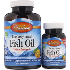 Фотография - Рыбий жир The Very Finest Fish Oil Carlson Labs лимон 120+30 капсул