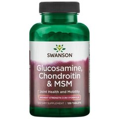 Фотография - Глюкозамін хондроїтин та ЧСЧ Glucosamine Chondroitin and Msm Swanson 250/200/150 мг 120 таблеток