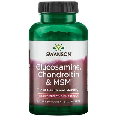Фотография - Глюкозамін хондроїтин та ЧСЧ Glucosamine Chondroitin and Msm Swanson 250/200/150 мг 120 таблеток