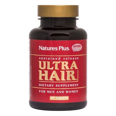 Фотография - Комплекс для росту оздоровлення волосся для чоловіков та жінок Ultra Hair Nature's Plus 60 таблеток