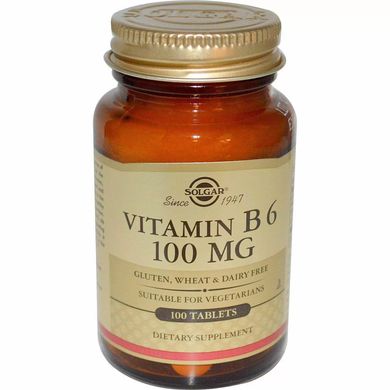 Витамин В6 Vitamin B6 Solgar 100 мг 100 таблеток