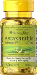 Астаксантин Natural Astaxanthin Puritan's Pride 10 мг 60 капсул