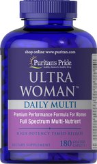 Вітаміни для жінок Ultra Woman Daily Mult Puritan's Pride 180 каплет