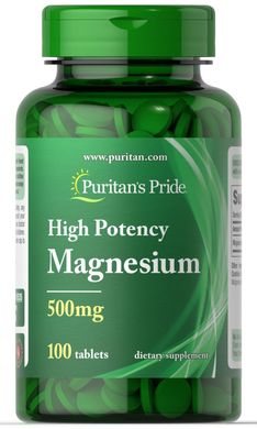 Магний Magnesium Puritan's Pride 500 мг 100 таблеток