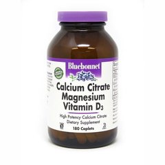 Цитрат кальция + магний витамин D3 Calcium Citrate Plus Magnesium Vitmin D3 Bluebonnet Nutrition 180 капсул